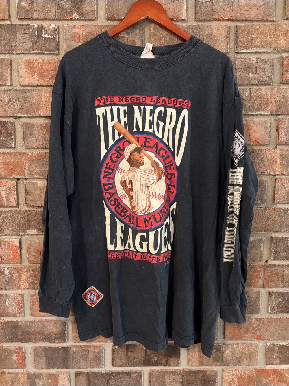 The Negro Leagues Graphic Long Sleeve Tee - Black with Red & Cream
